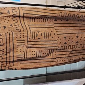 Magic leather lined printed straight skirt